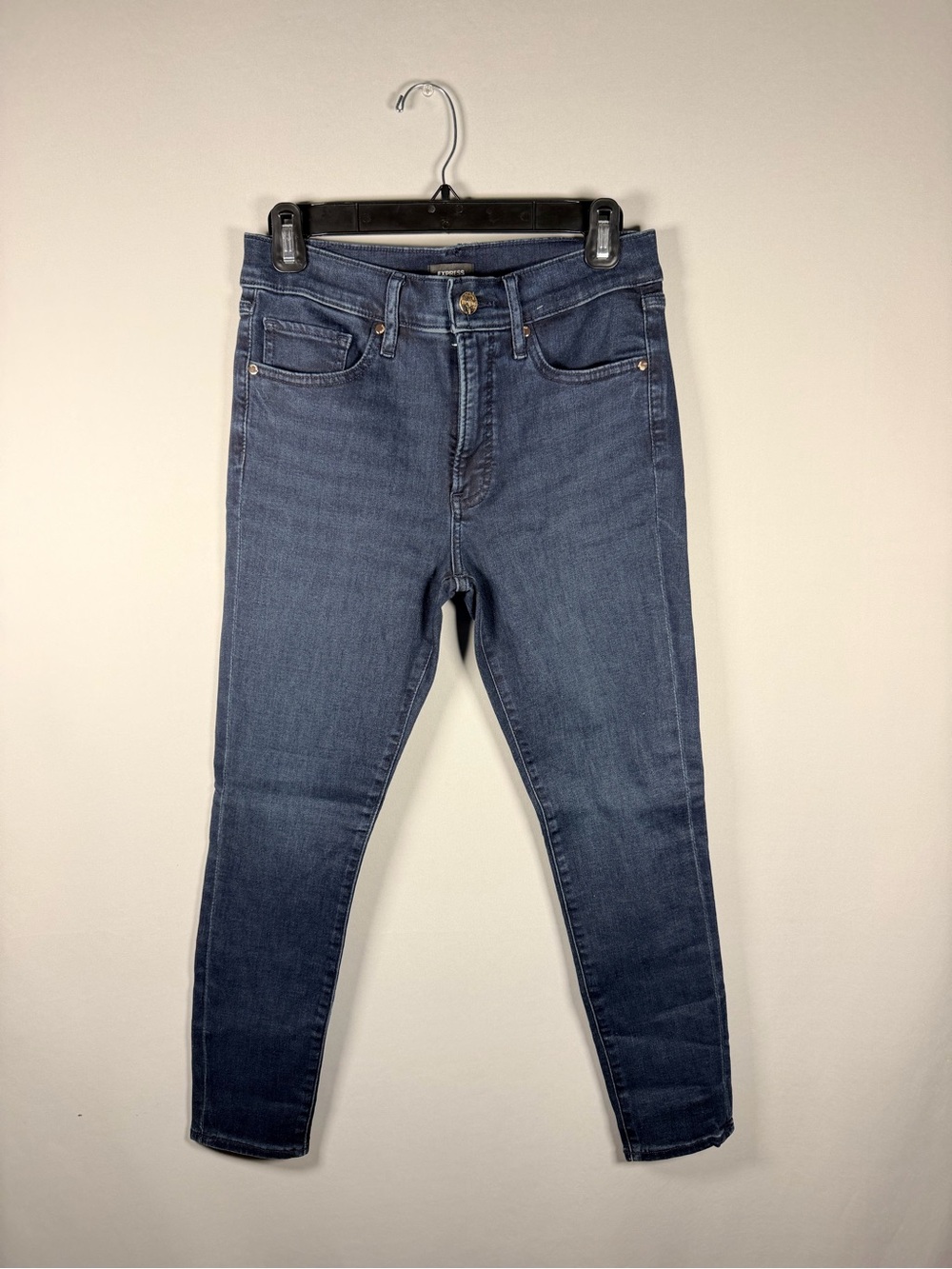 Express Women's Skinny Jeans in Dark Blue Wash